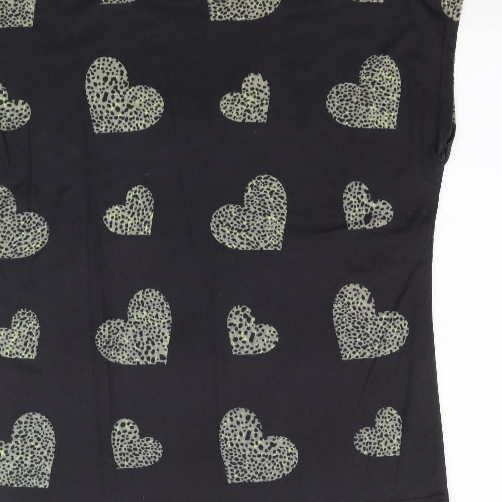 Originals Womens Black   Basic T-Shirt Size M  - Love Heart print