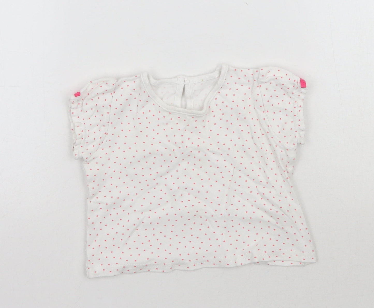 George Baby White Polka Dot  Basic T-Shirt Size 9-12 Months