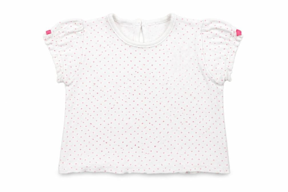 George Baby White Polka Dot  Basic T-Shirt Size 9-12 Months