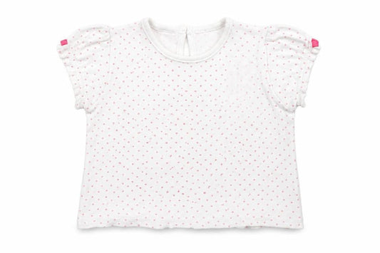 George Baby White Polka Dot  Basic T-Shirt Size 9-12 Months