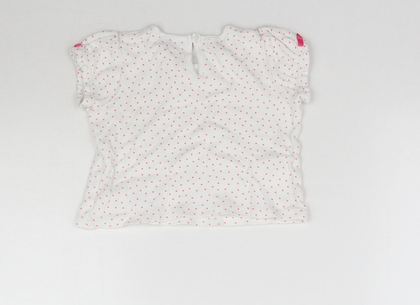 George Baby White Polka Dot  Basic T-Shirt Size 9-12 Months