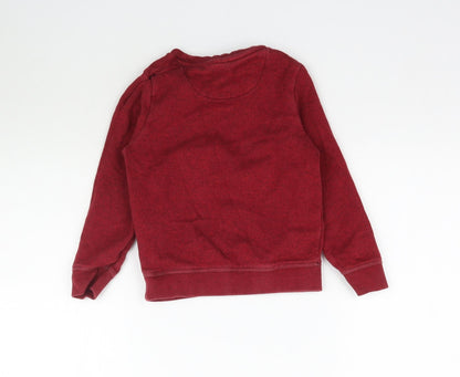 Preloved Marks and Spencer Girls Red Batik  Pullover Sweatshirt Size 3-4 Years  - Unisex - Back