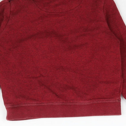 Preloved Marks and Spencer Girls Red Batik  Pullover Sweatshirt Size 3-4 Years  - Unisex - Label