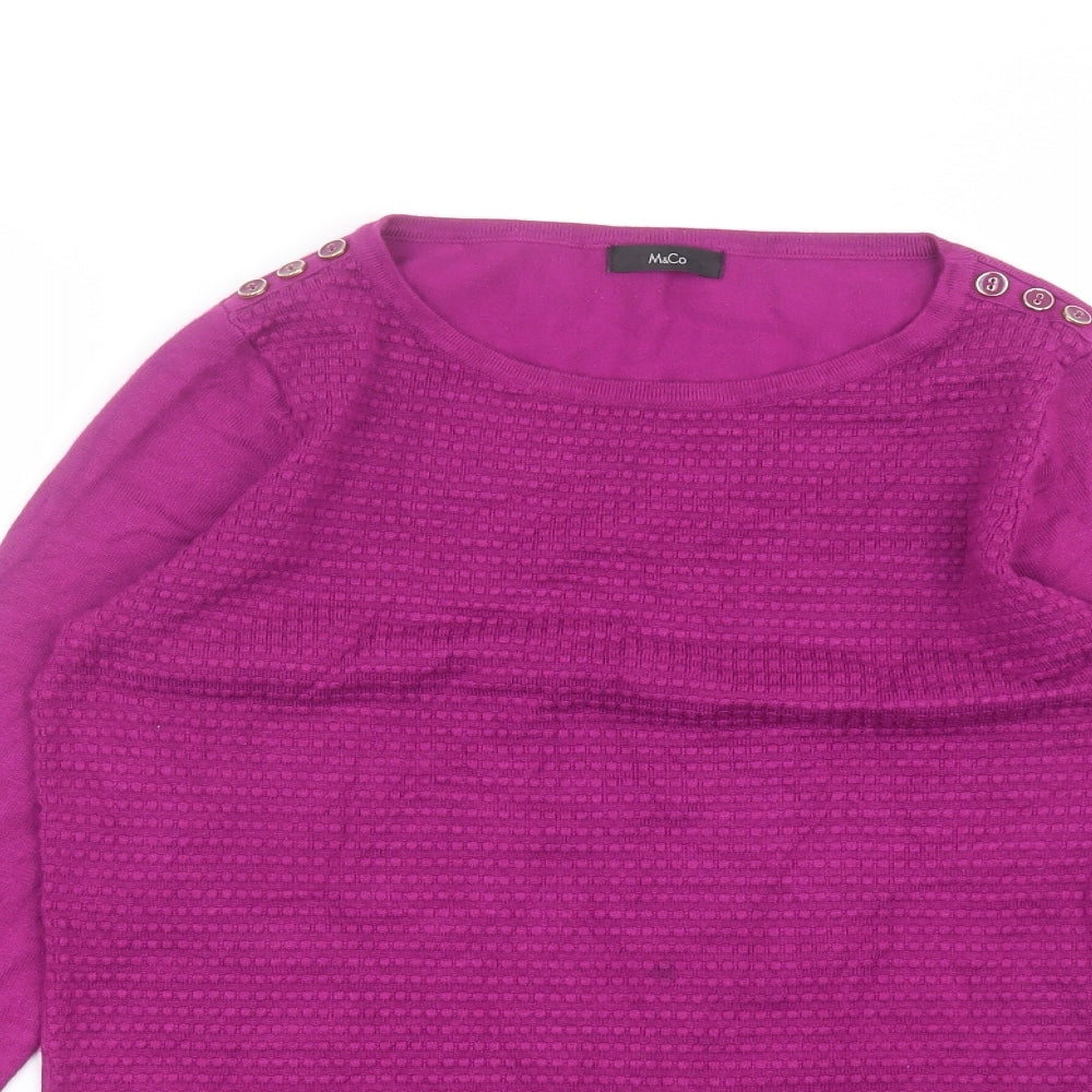 M&Co Womens Purple   Pullover Jumper Size 10