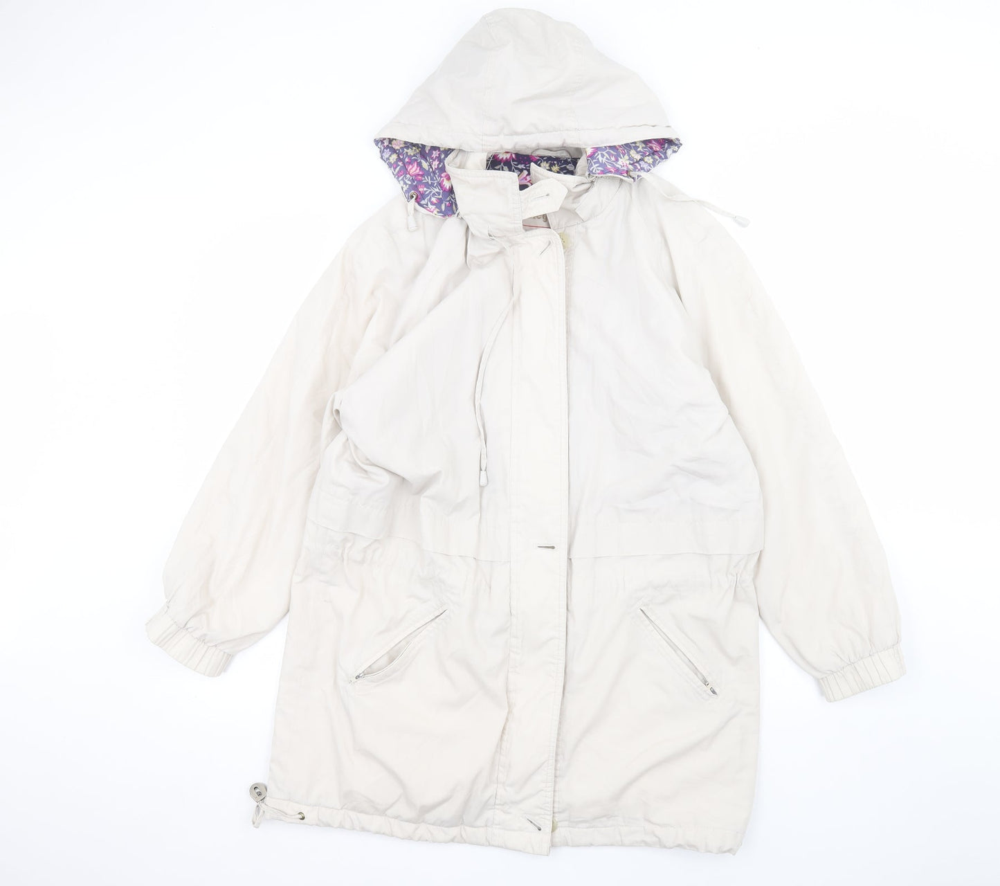 Elegance Womens White   Parka Coat Size S