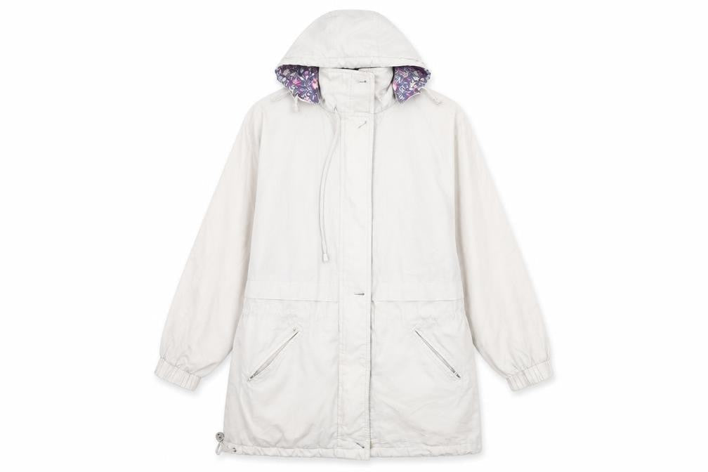 Elegance Womens White   Parka Coat Size S