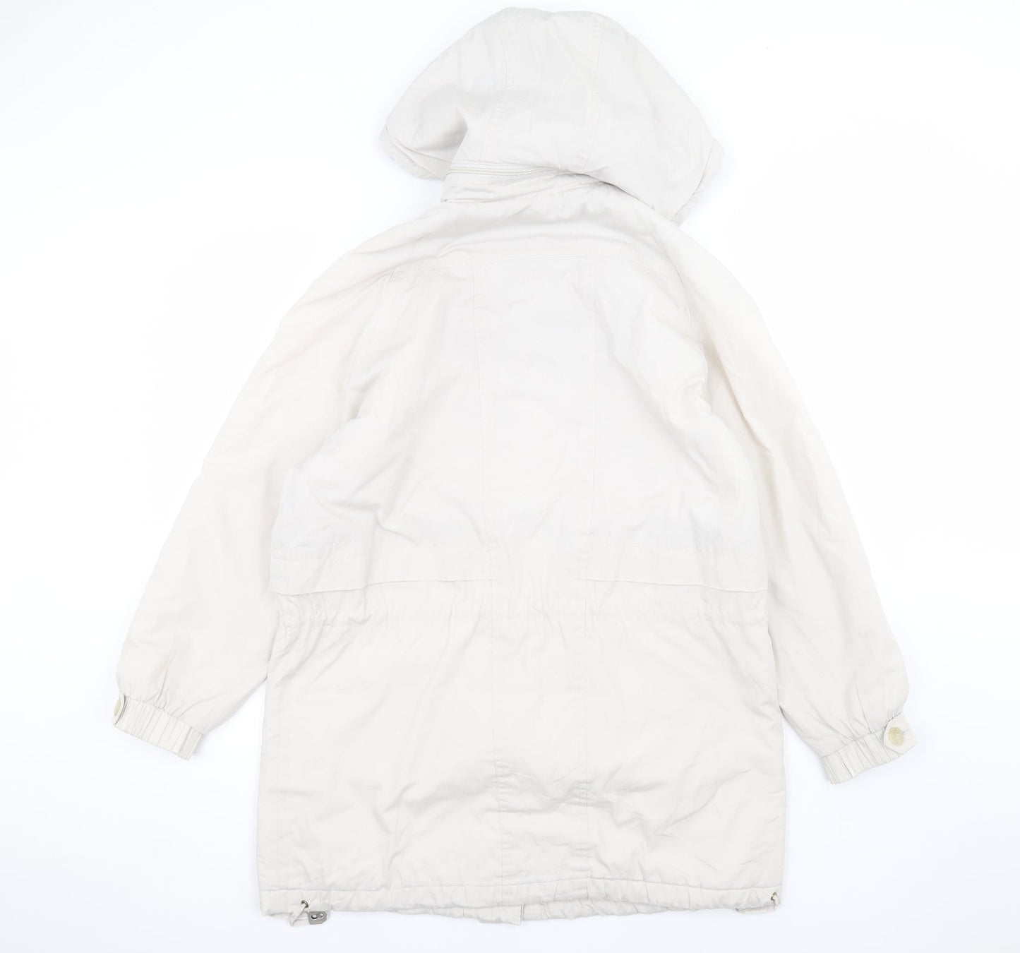Elegance Womens White   Parka Coat Size S
