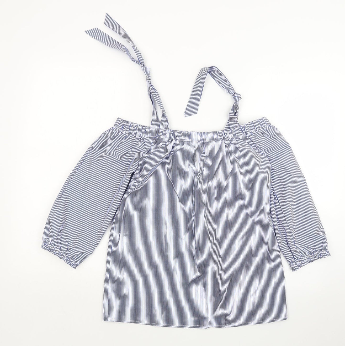 Dorothy Perkins Womens Blue Striped  Basic Blouse Size 8