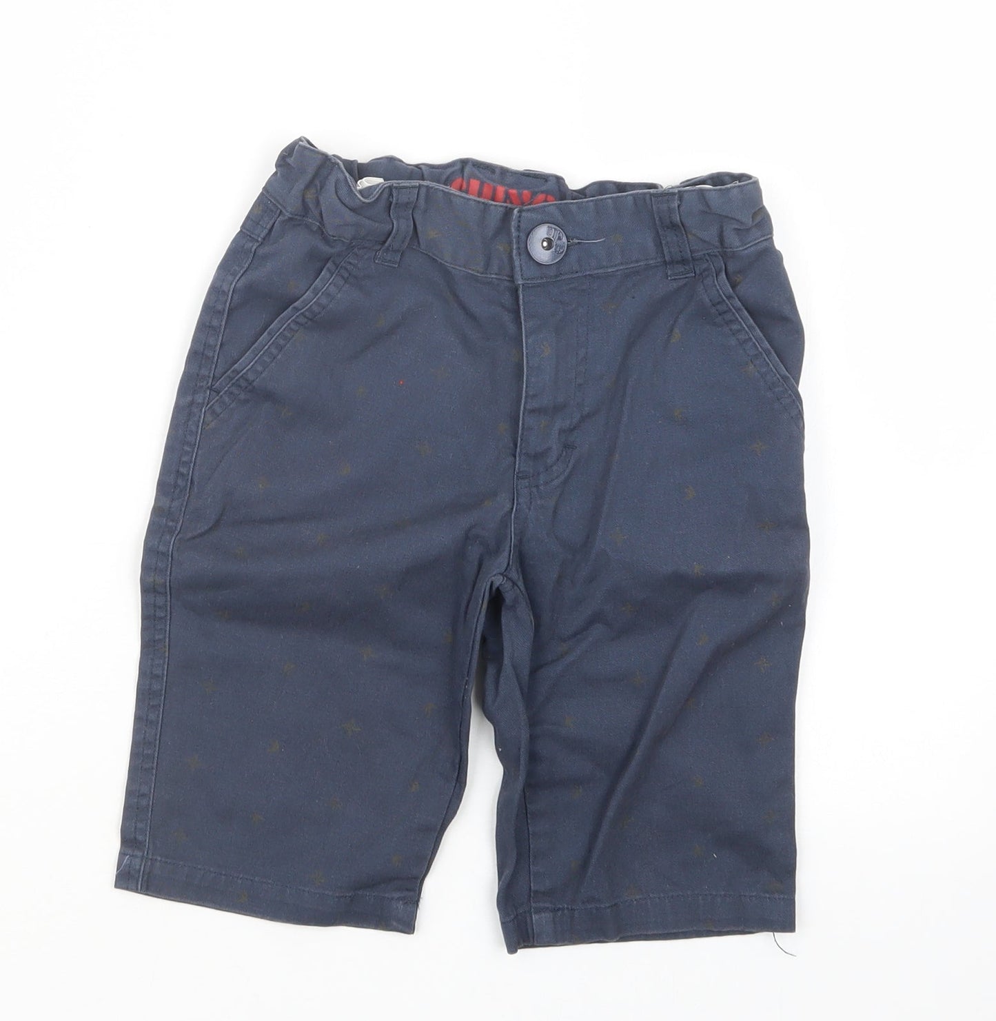 Peacocks Boys Blue Geometric  Chino Shorts Size 7 Years