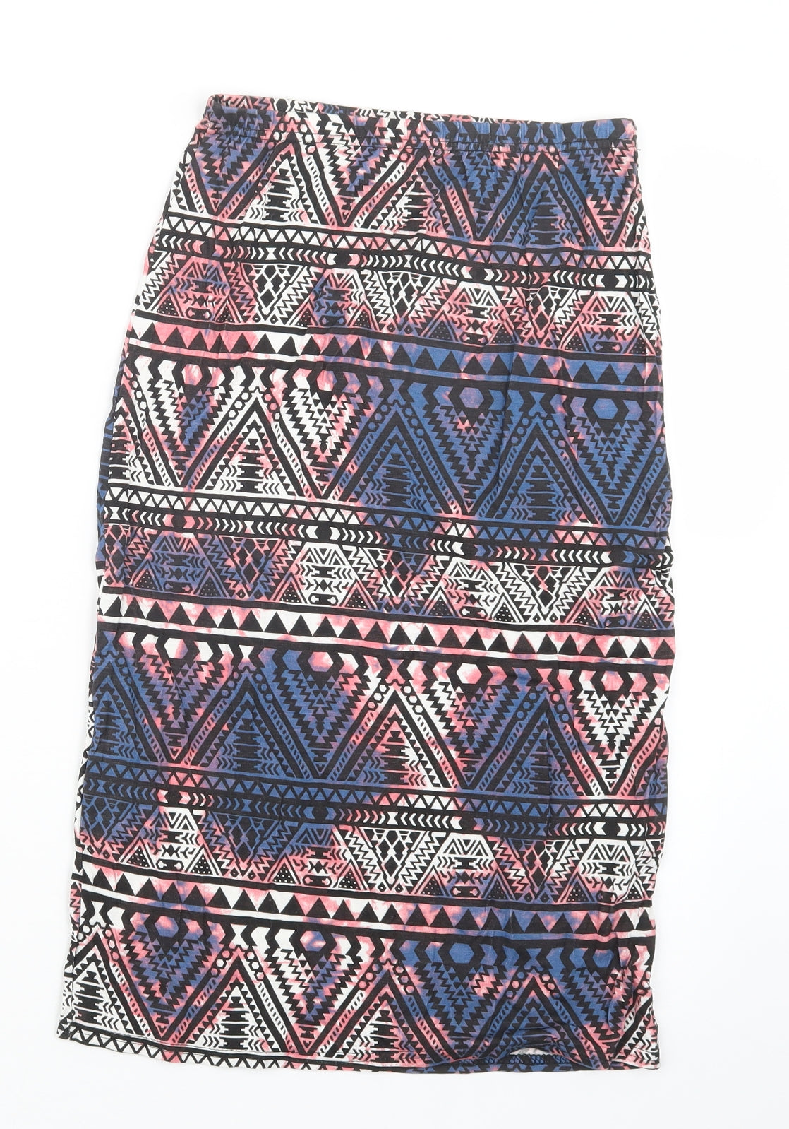 Preworn Womens Blue Geometric  Straight & Pencil Skirt Size 23 in