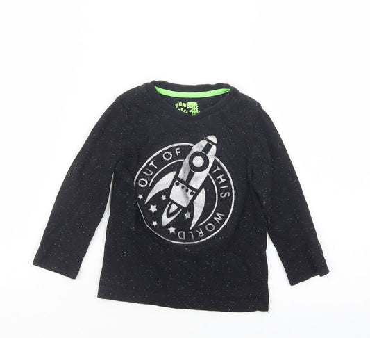F&F Boys Black Geometric  Babydoll Pyjama Top Size 18-24 Months