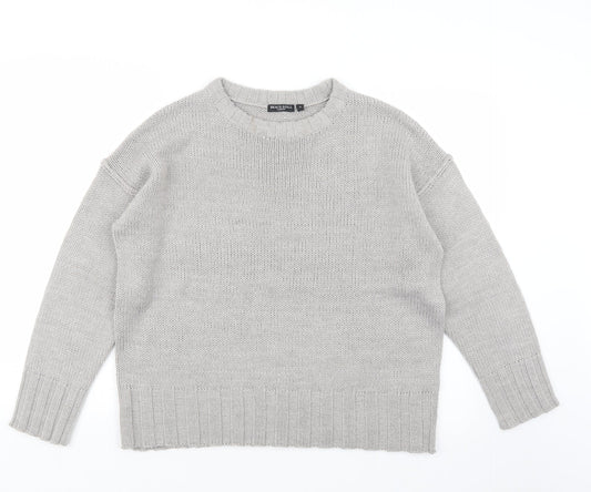 Brave Soul Womens Grey  Knit Pullover Jumper Size S
