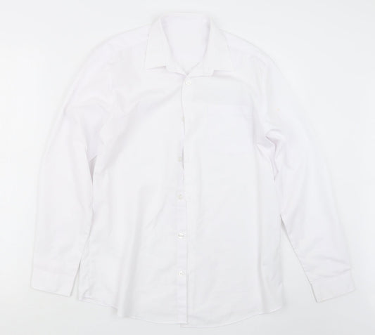 George] Boys White   Basic Button-Up Size 13-14 Years
