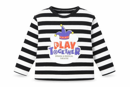 Play Together Girls Black Striped  Pullover T-Shirt Size 5 Years