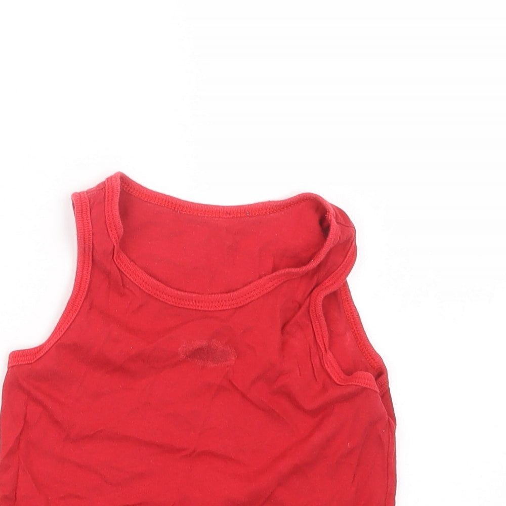 George Boys Red   Basic T-Shirt Size 3-4 Years
