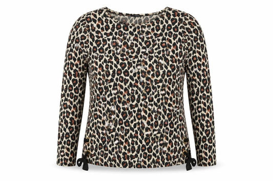 M&Co Womens Beige Animal Print  Basic T-Shirt Size 10