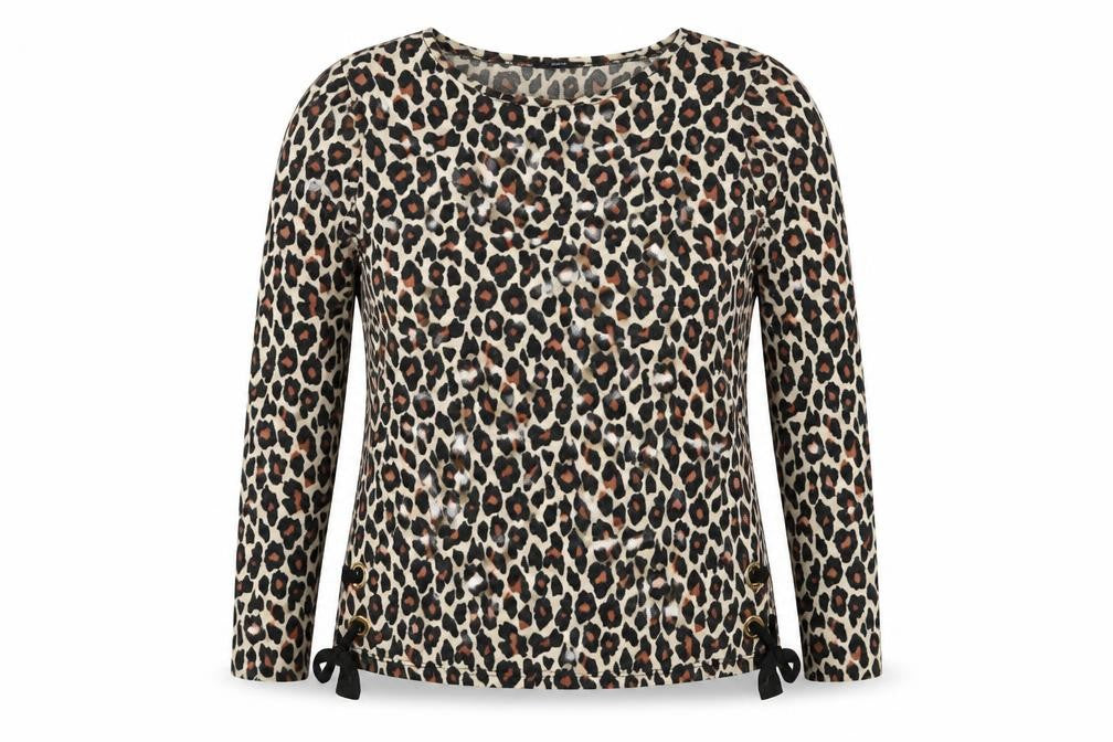 M&Co Womens Beige Animal Print  Basic T-Shirt Size 10