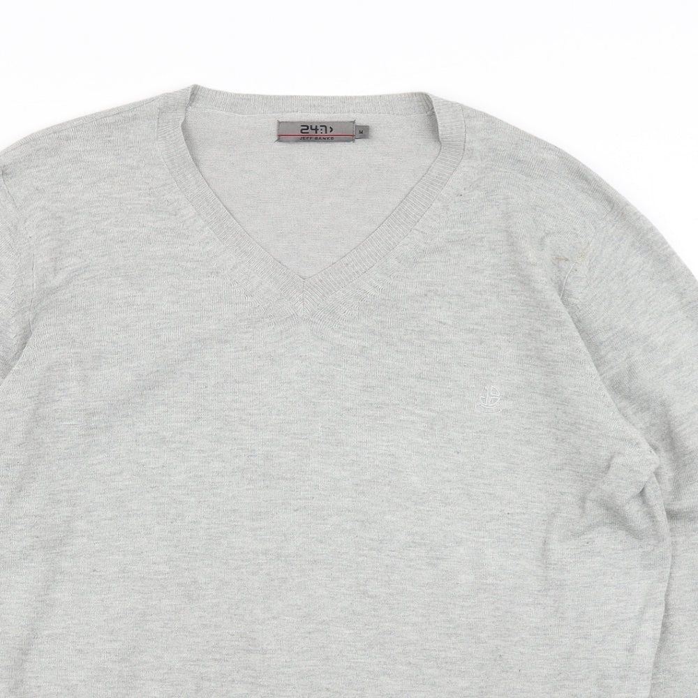 24:7 Mens Grey  Knit Pullover Jumper Size M