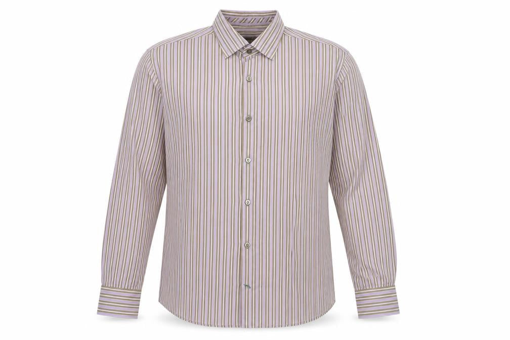 NEXT Mens Purple Striped   Button-Up Size L