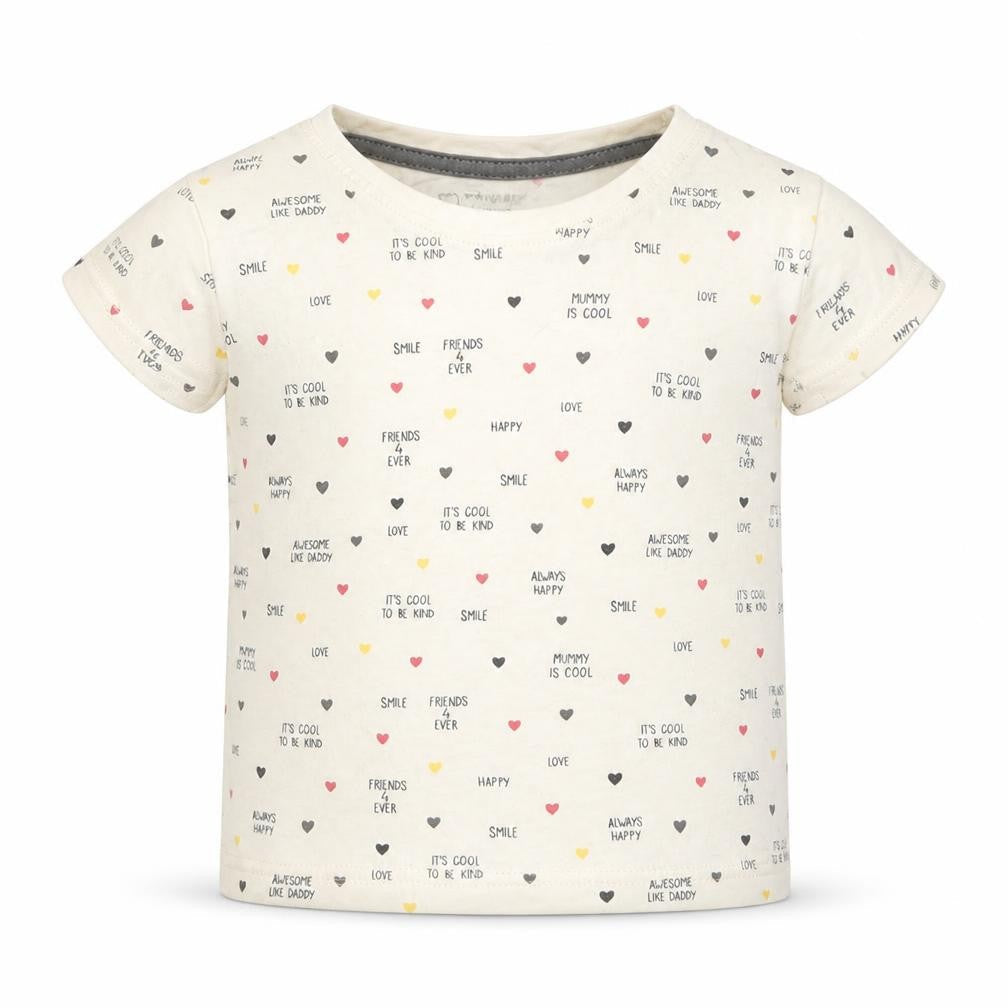 Primark Girls Ivory Polka Dot  Basic T-Shirt Size 9-12 Months