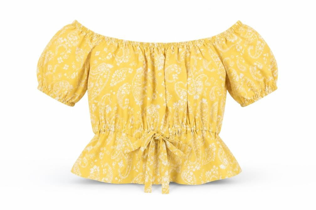 Primark Womens Yellow Geometric  Basic Blouse Size 6