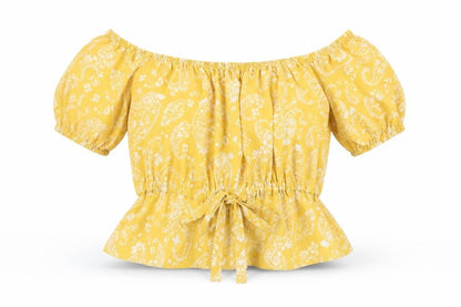 Primark Womens Yellow Geometric  Basic Blouse Size 6