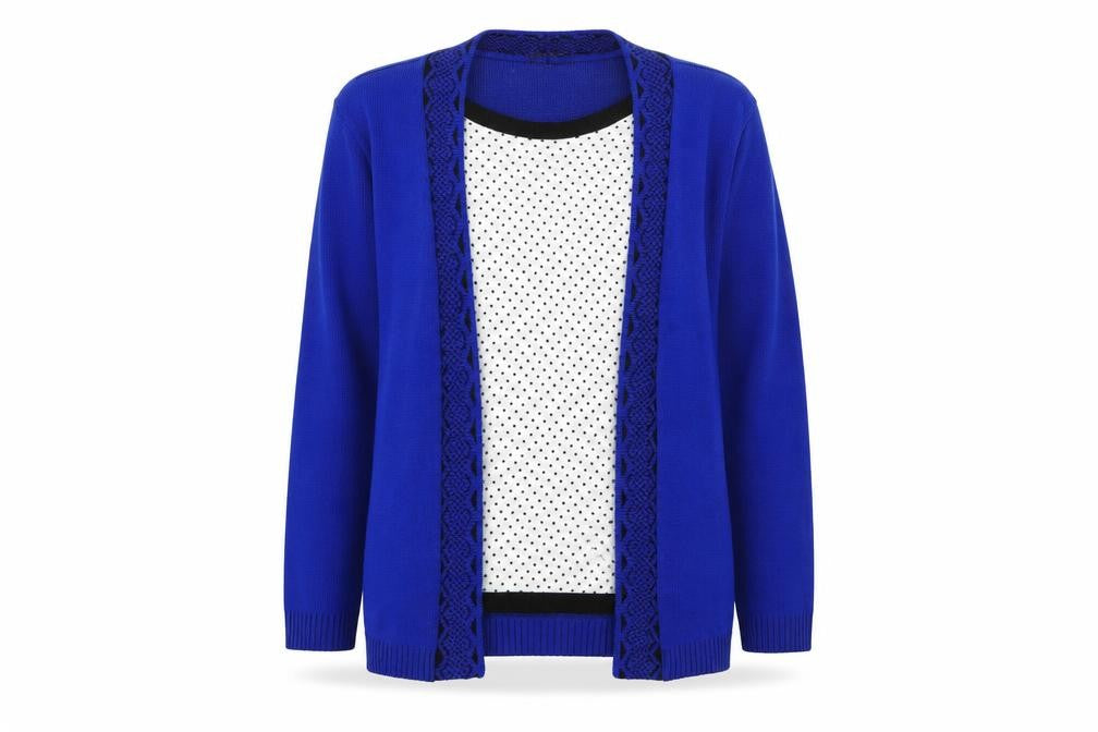 g laxy Womens Blue Polka Dot  Pullover Jumper Size S