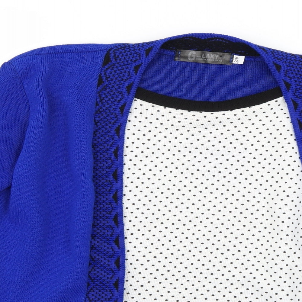g laxy Womens Blue Polka Dot  Pullover Jumper Size S