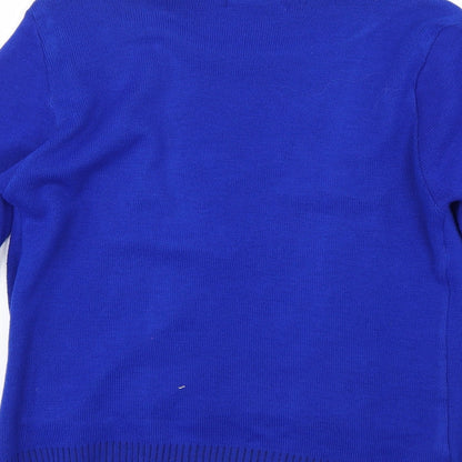 g laxy Womens Blue Polka Dot  Pullover Jumper Size S
