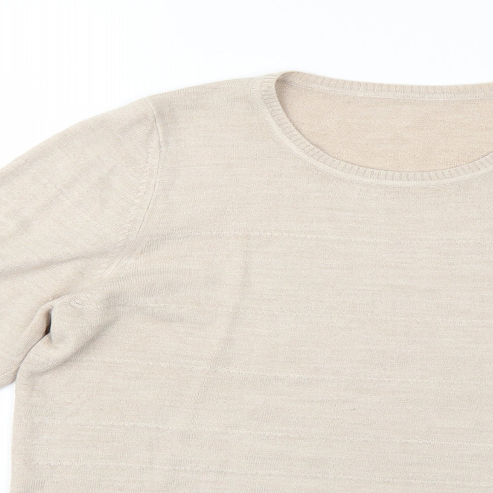 Marks and Spencer Womens Beige   Pullover Jumper Size 14