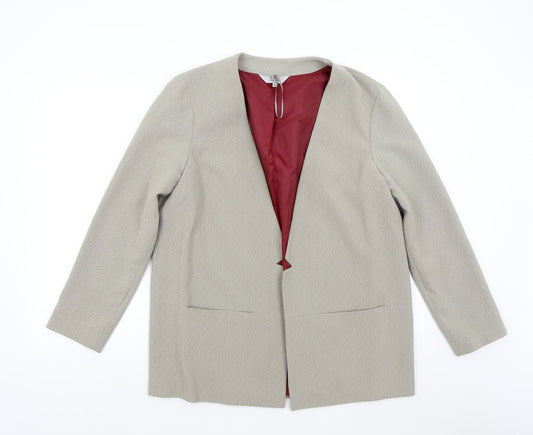 Lola Skye Womens Beige   Jacket Blazer Size 16