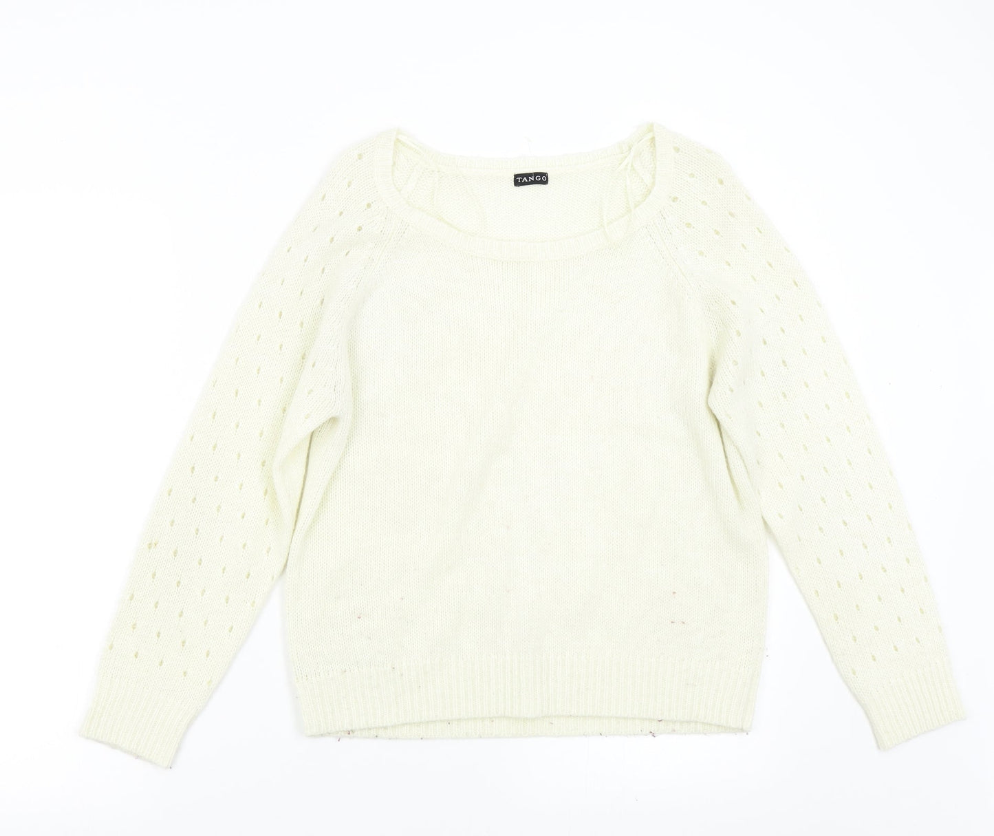 Tango Womens Ivory  Knit Pullover Jumper Size M