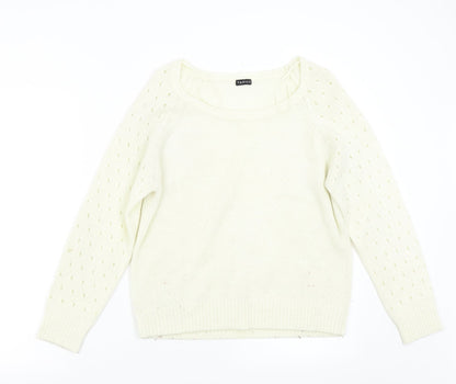 Tango Womens Ivory  Knit Pullover Jumper Size M