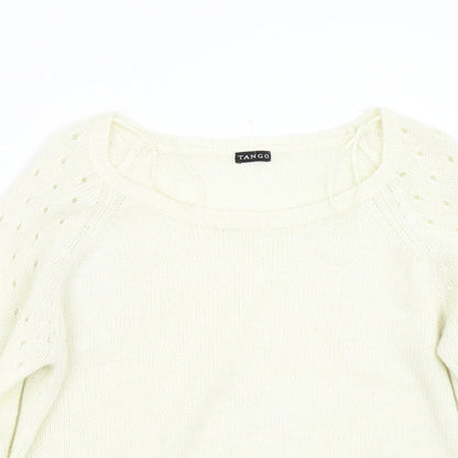 Tango Womens Ivory  Knit Pullover Jumper Size M