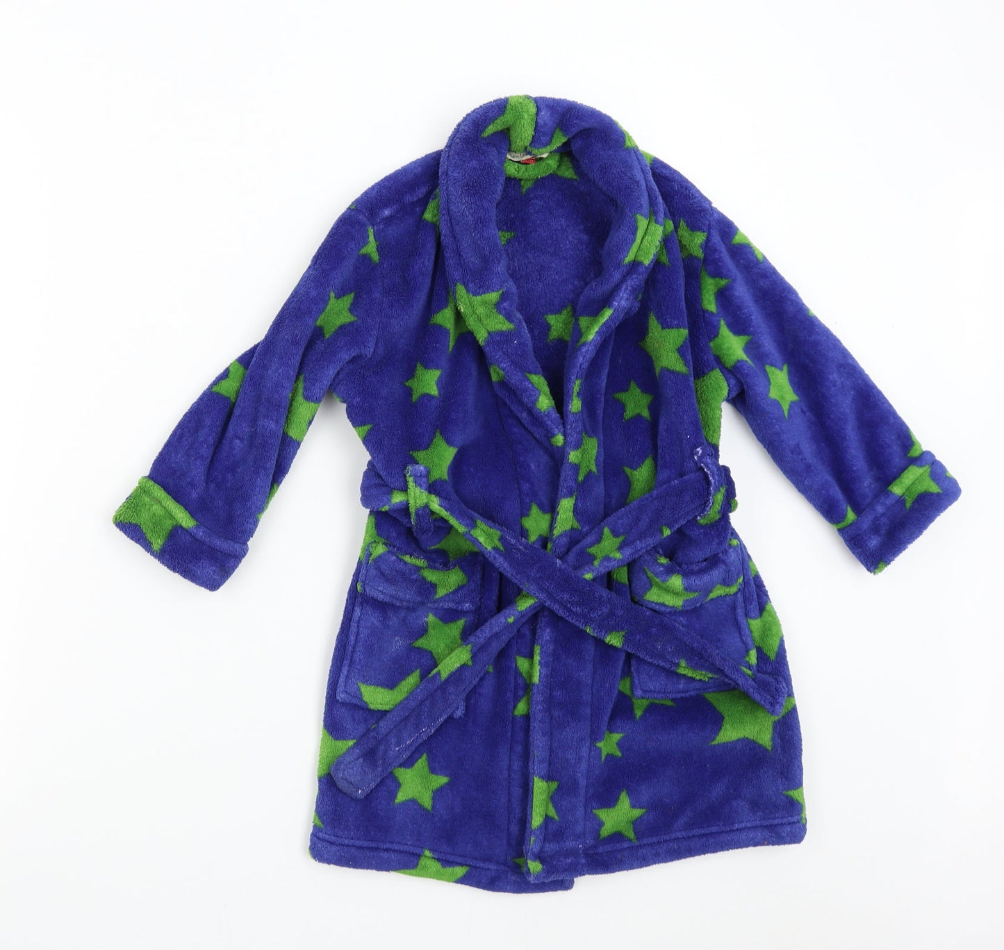 John Lewis Boys Blue Geometric Fleece  Gown Size 4 Years  - Stars