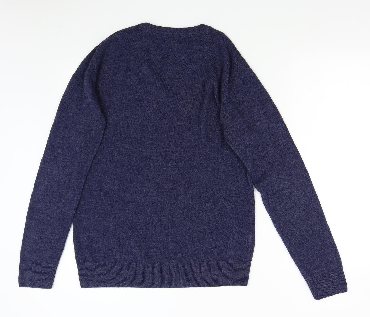 Easy Mens Blue  Knit Pullover Jumper Size M