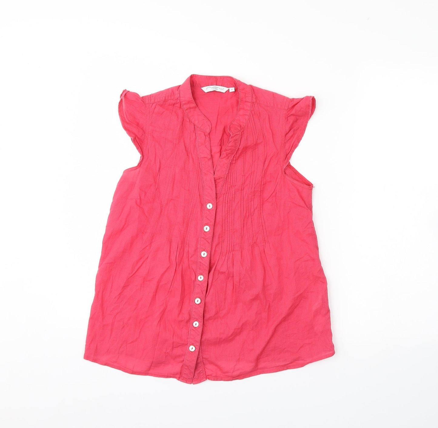 New Look Womens Pink   Basic Button-Up Size 8