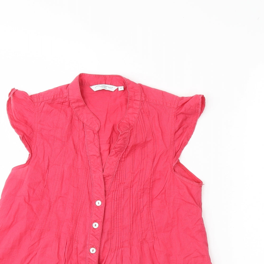 New Look Womens Pink   Basic Button-Up Size 8