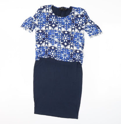 Next Womens Blue   Pencil Dress  Size 8