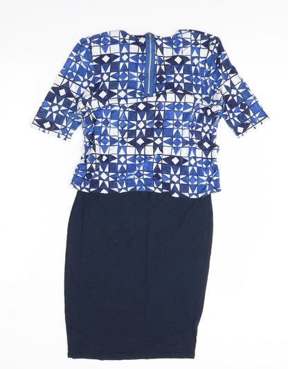 Next Womens Blue   Pencil Dress  Size 8