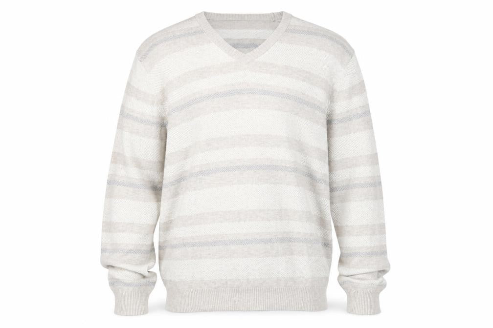 Marks & Spencer Mens Grey Striped  Pullover Jumper Size L