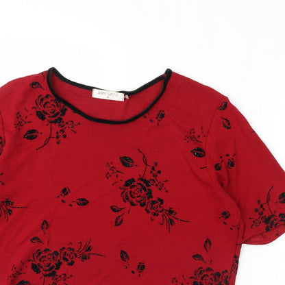 Bonmarché Womens Red Floral Basic Blouse Size M