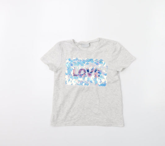 I Love Girls Wear Girls Grey   Basic T-Shirt Size 7 Years