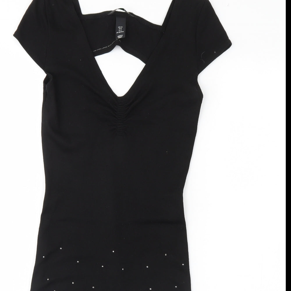 H&M Womens Black   Bodycon  Size 10
