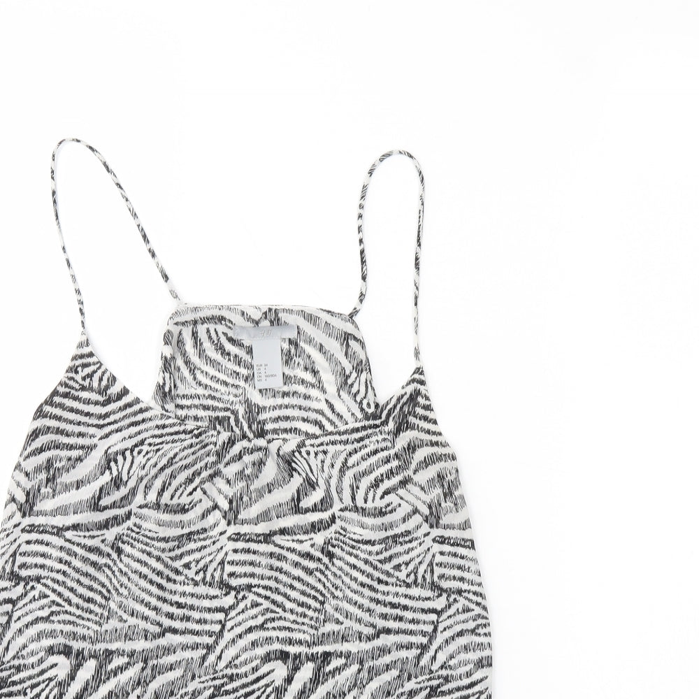 H&M Womens Black Animal Print  Basic Tank Size 8