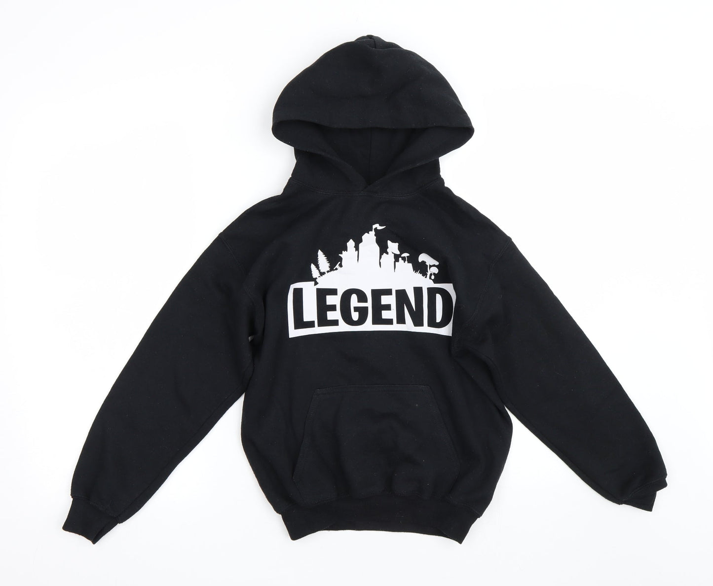 Gildan Boys Black   Pullover Hoodie Size 7-8 Years