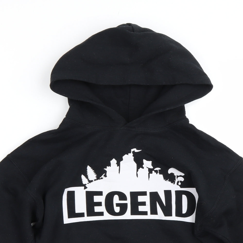Gildan Boys Black   Pullover Hoodie Size 7-8 Years