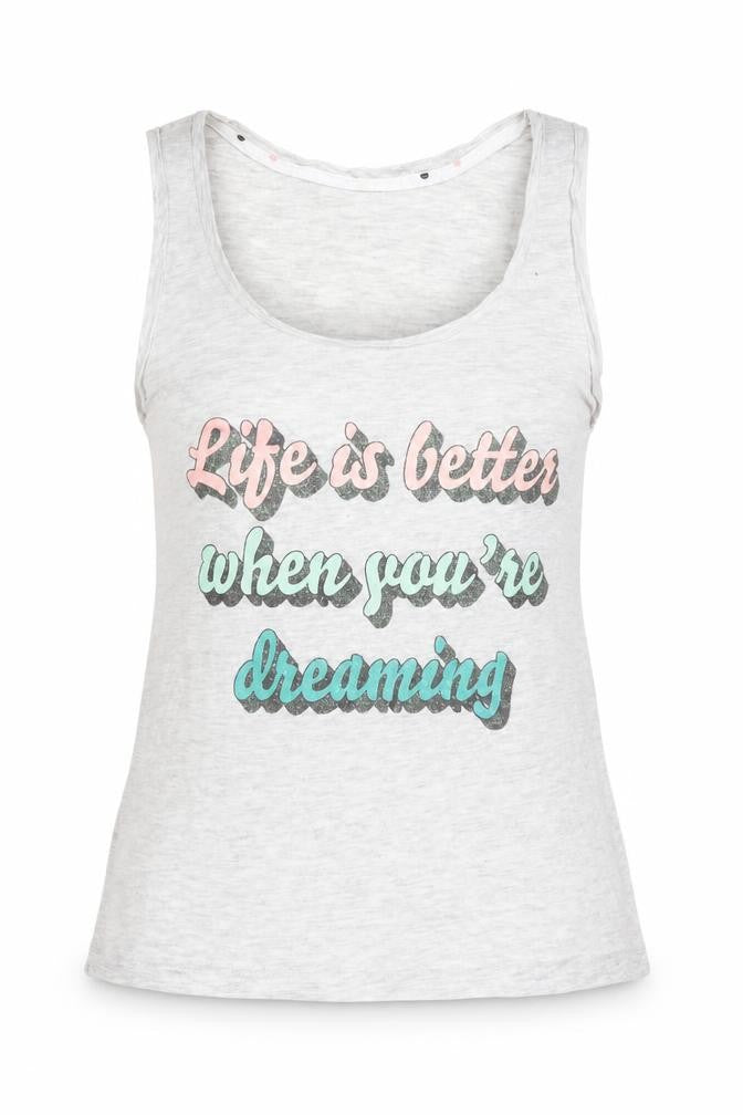 George Womens Grey   Basic Tank Size 8  - Life's Better When Dreaming