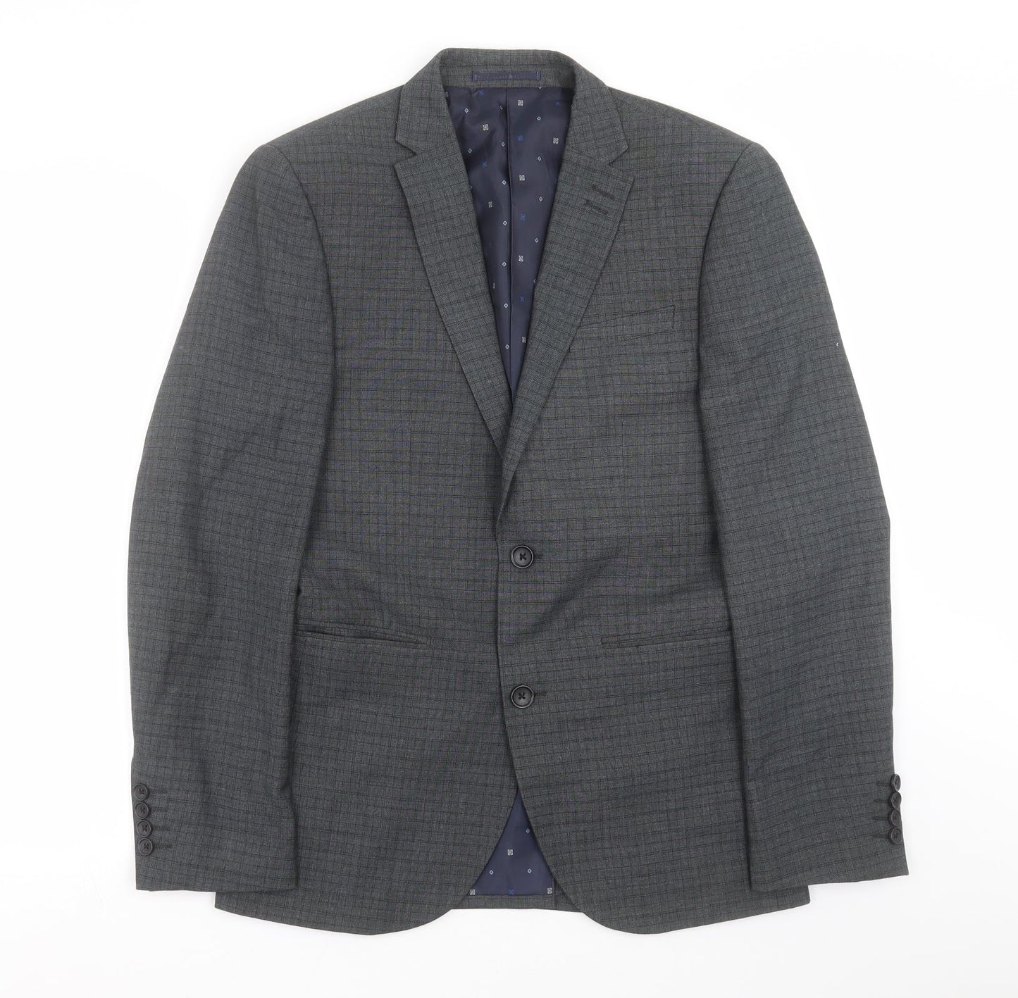 NEXT Mens Grey Check  Jacket Suit Jacket Size 36