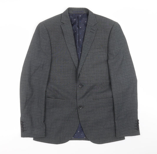 NEXT Mens Grey Check  Jacket Suit Jacket Size 36